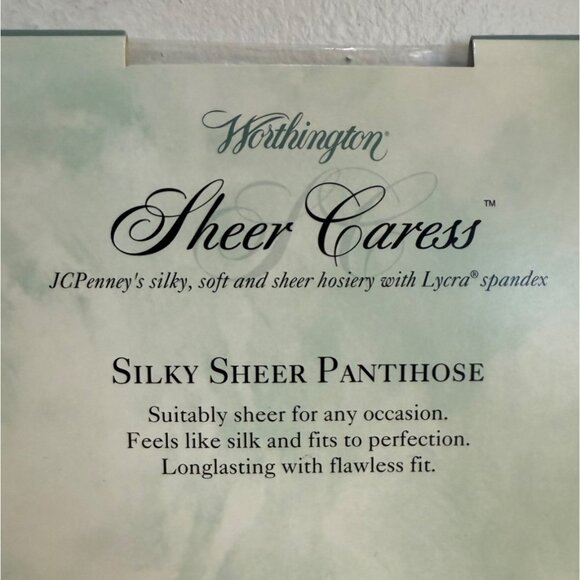 Sheer Caress Control Top Silk Sheer Pantyhose Color Smoke Grey Sandalfoot Size M - Picture 7 of 9